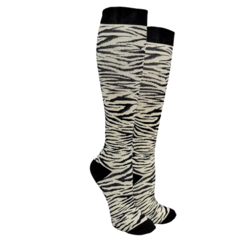 White Tiger Stripe Knee High Socks (Compression Socks) - S/M