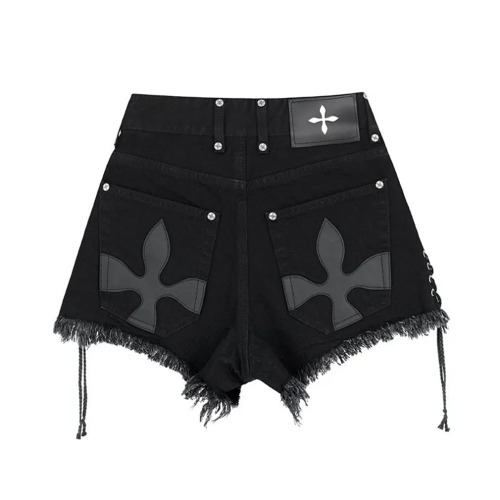 'Midnight Express' Black Alternative Lace Up Shorts - Black / S