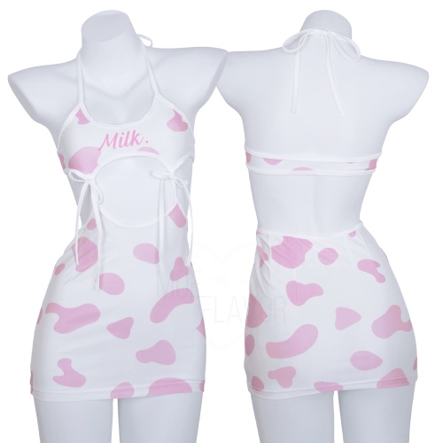 Drippin In Milk Dress | White and Pink / S/M