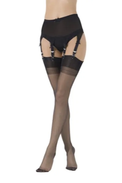 Vicky's Nylons Echte Nahtnylons Nahtstrümpfe 100% Nylon in schwarz Gr. XS bis XXL (8,5 bis 12,5) Cuban Ferse
