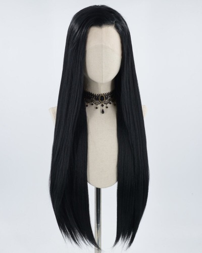 30 Inch Long Black Synthetic Lace Front Wig WW169 | Default Title