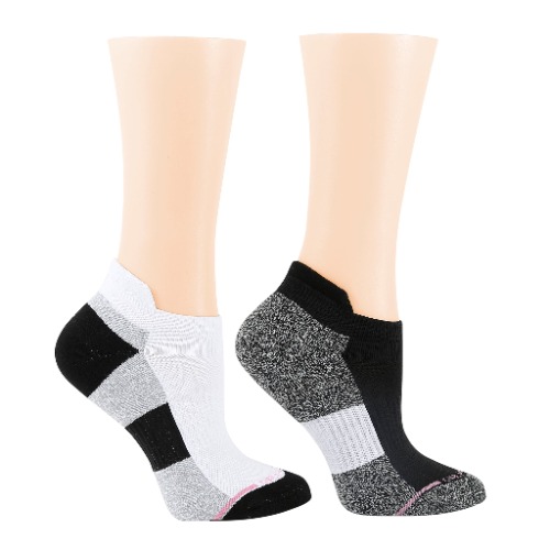 Color Block | Ankle Compression Socks For Women - Black/White/Stormy Weather