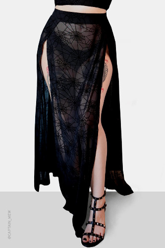 Spider web Mesh M-Line Skirt | 4XL