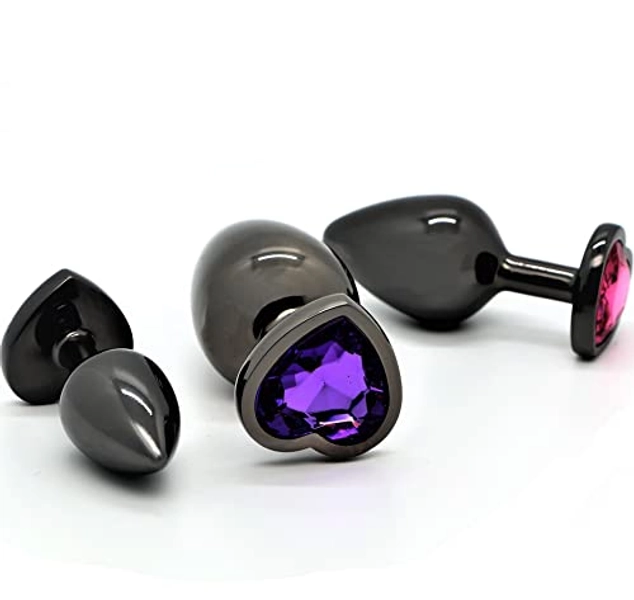 Throne Julia 🌸 Belmalia 3x Metall Anal Plug Butt Plug in Herzform Spüre Puren Lust