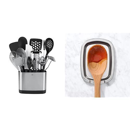 OXO Good Grips 15-Piece Everyday Kitchen Utensil Set & Good Grips Non- Slip Spoon Rest