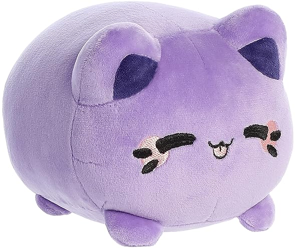 Aurora® Enchanting Tasty Peach® Ube Purple Yam Meowchi Stuffed Animal - Bright & Colorful Design - Showpiece Plush - 7 Inches