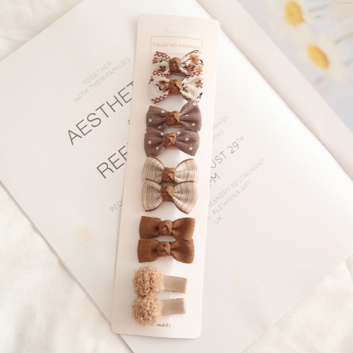 Hair Bow Pins in Neutral Tones (Various Options) - 5 Pairs khaki A