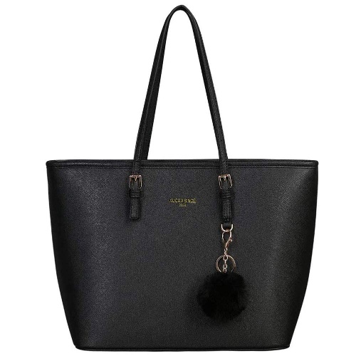 URAQT Women Handbag Tote Bag, 15.6 Inch PU Leather Shoulder Bag Laptop Bags with Adjustable Handle, Lightweight Stylish Designer Large Black Handbags for School Work Travel Visit The URAQT Store