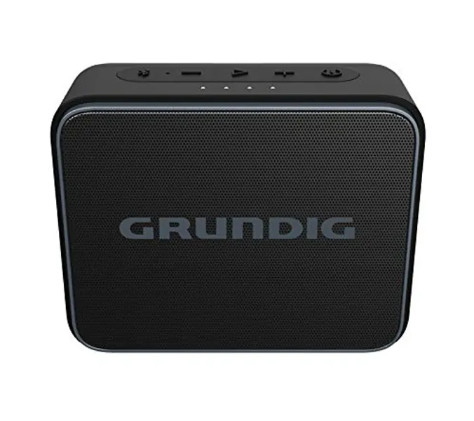 Grundig Jam+ Black Bluetooth Lautsprecher, Soundbox, 3.5 W RMS, Bluetooth 5.3, bis zu 30 Meter Reichweite, bis zu 30 Stdn. Akkulaufzeit, Powerbank-Funktion, Freisprechfunktion, Wasserdicht, Schwarz
