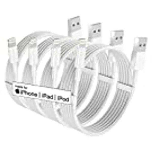 4 Pack [Apple MFi Certified] Apple Charger Cables 6ft Cords, iPhone Charger Lightning Cable 6 Foot, Fast iPhone Charger Cord for iPhone 13 Pro Max/iPhone 13/12Pro Max/12 Pro/11/XS/XR/X/8, AirPods