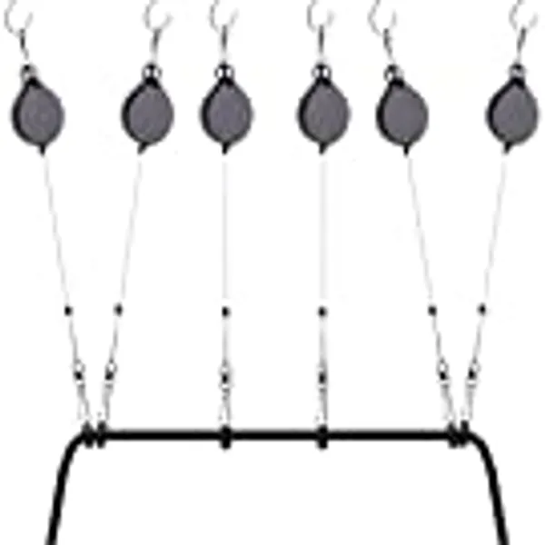 KIWI design VR Cable Management, Ceiling Pulley System fits HTC Vive/Vive Pro/Rift/Rift S/Link Cable Compatible with Quest 2/Quest/Valve Index VR Accessories (Black, 6 Pack)