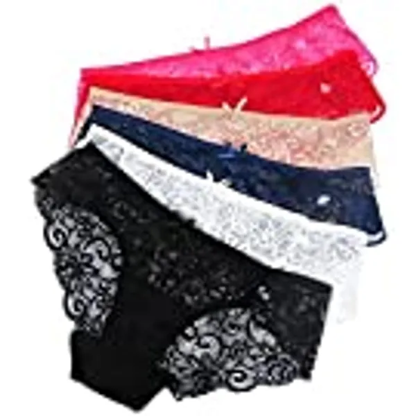 Sunm Boutique Womens Underwear Invisible Seamless Bikini Lace Underwear Half Back Coverage Panties
