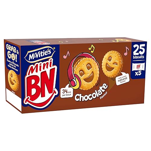 McVitie's Mini BN Chocolate Flavour Sandwich Biscuit Snack Bags, 5 x 35 g Bags (Pack of 1) - Chocolate Mini's