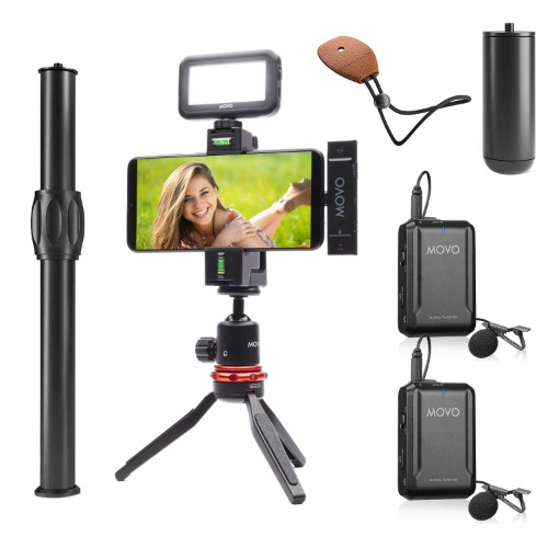 W2C | Vlogging Kit with Wireless Mics | Smartphone Video Kit | Movo