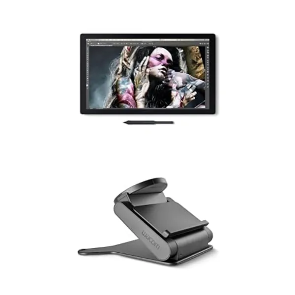 Bundle of Wacom Cintiq Pro 17 Drawing Tablet with Screen; 4K UHD Touchscreen Graphic Drawing Display with 1.07 Billion Colors, 120Hz Refresh Rate (DTH172K0A) + Wacom Cintiq Pro 17 Adjustable Stand