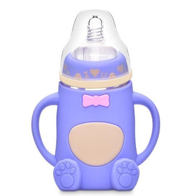 Little Bear Glass Bottle - Purple