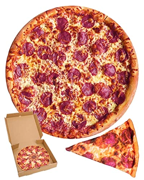 RAINBEAN Pizza Blankets Funny Gifts for Your Family and Friends, Cute Food Wrap Blanket for Adults，Kids and Teens, 60 inches Soft and Fuzzy Throw Blankets for Christmas White Elephant - Pizza Blanket - 60In
