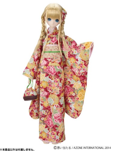50cm Collection - Doll Clothes - 50cm Kimono & Hakama set 2014 - Red (Azone) - Pre Owned