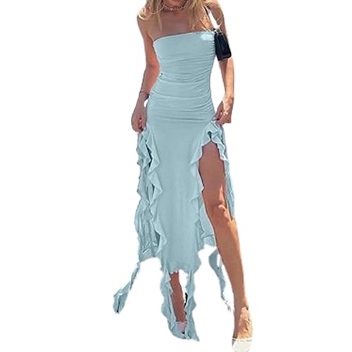 Fazoacou  Strapless Ruffle Dress