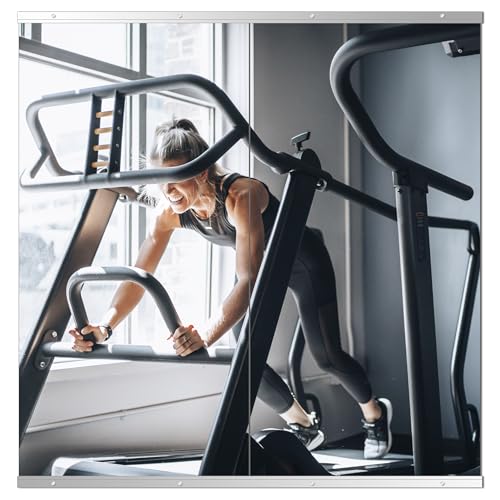 Ruomeng Home Gym Mirror 48" x 24" x 2pcs Large Full Body Mirror for Yoga, Glass Frameless Wall Mounted Mirror, Wall Mirror for Home Gym, Bathroom & Garage