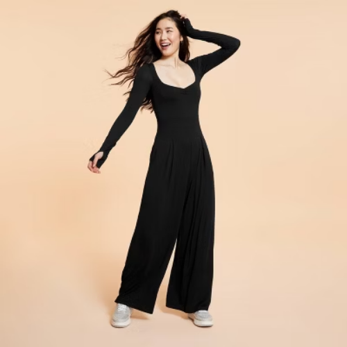 Blogilates Women's Sweetheart Wide-Leg Jumpsuit - Black XS