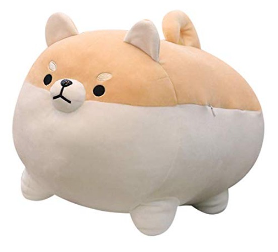 Auspicious Shiba Inu Stuffed Animal Plush - 15.7'' Cute Dog Pillow and Toy, Soft Anime Kawaii Gifts for Boys and Girls - Angry Corgi Brown - 15.8"