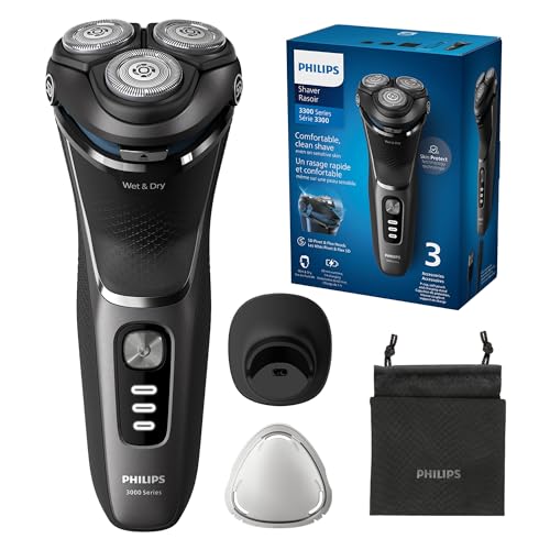 Philips Electric Shaver Series 3300, Wet & Dry with Self-Sharpening PowerCut Blades, S3343/13 - New Shaver 3000 - S3343/13