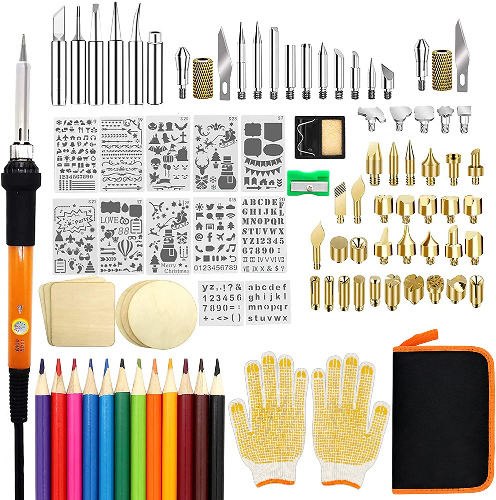 Wood Burning Kit, 110 Pieces Wood Burning Tool with Adjustable Temperature 200~420°C, Professional Wood Burner Pen for Embossing Carving Soldering
