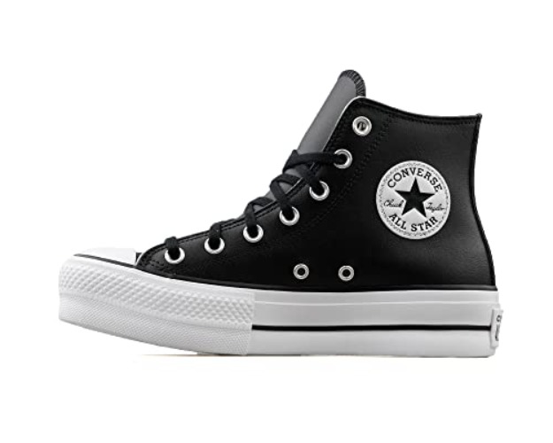 Converse Women's Chuck Taylor All Star Leopard Platform High Top Sneakers - 8.5 - Black/Black/White