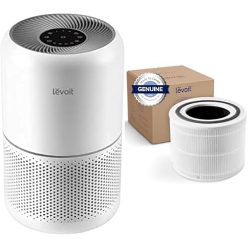 LEVOIT Core 300 Purifier with Replacement Filter - HEPA Air Cleaner Eliminates Allergens for Bedroom, Pets, Smokers In 1095 Sq.Ft Coverage. 24db Quiet Operation and Auto Mode. - White - Purifier+Genunie Filter