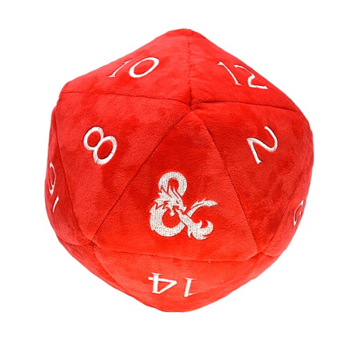 Jumbo Red and White D20 Novelty Dice Plush for Dungeons & Dragons