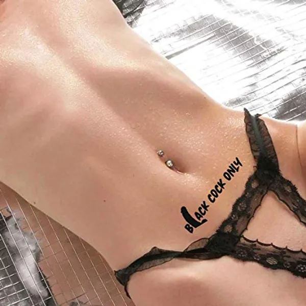 2x Black Cock Only Temporary Tattoo