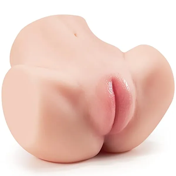 4.1 LB Pussy Ass Male Masturbator with Virgin Tight Labia, 2 Hole Realistic Male Masturbator with Strong Suction Channel, Goyha Pocket Pussy Sex Toy for Men Masturbation