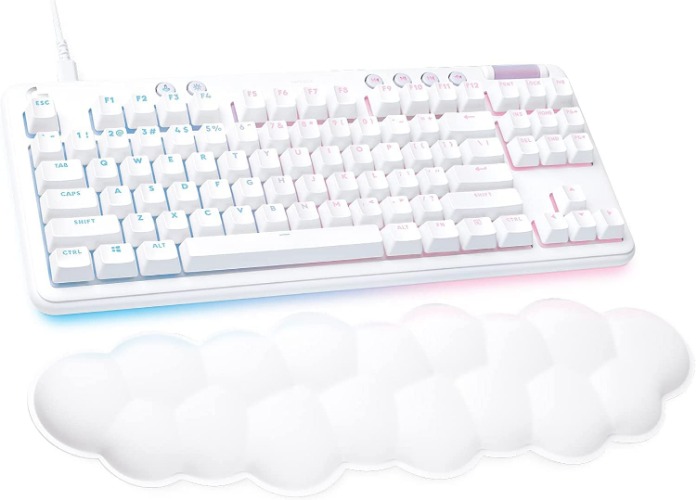 Logitech G713 Wired Gaming Keyboard with LIGHTSYNC RGB Lighting, Tactile Switches (GX Brown), and Keyboard Palm Rest, PC and Mac Compatible, White Mist