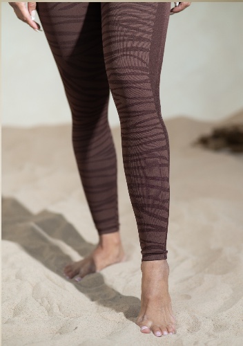 Destiny Seamless Zebra Print Sports Leggings In Sparkly Brown - M