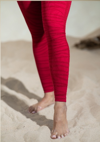 Destiny Seamless Zebra Print Sports Leggings In Sparkly Red - M