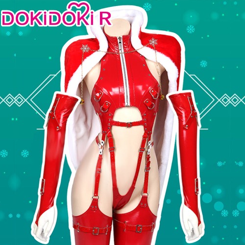 DokiDoki-R Christmas Valentine's Day New Year Costume Red Sexy Costume | Top M+Long Sock M+