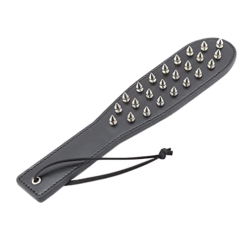 PIIKNUO Spanking Paddel Sex SM Leder Erotischer Paddle Peitsche BDSM Leder Spike Paddel Erotik Klatsche Peitsche Flirt Peitsche Fetish Flogger mit Nieten für Paare Erwachsene Erotic Sex Zubehör