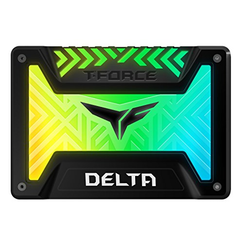 TEAMGROUP T-Force Delta RGB SSD Lite (Dramless) 512GB with 3D NAND 2.5 Inch SATA III Internal Solid State Drive (R/W Speed up to 550/500 MB/s) Black - T253TR512G3C323 - 512GB - Delta Lite