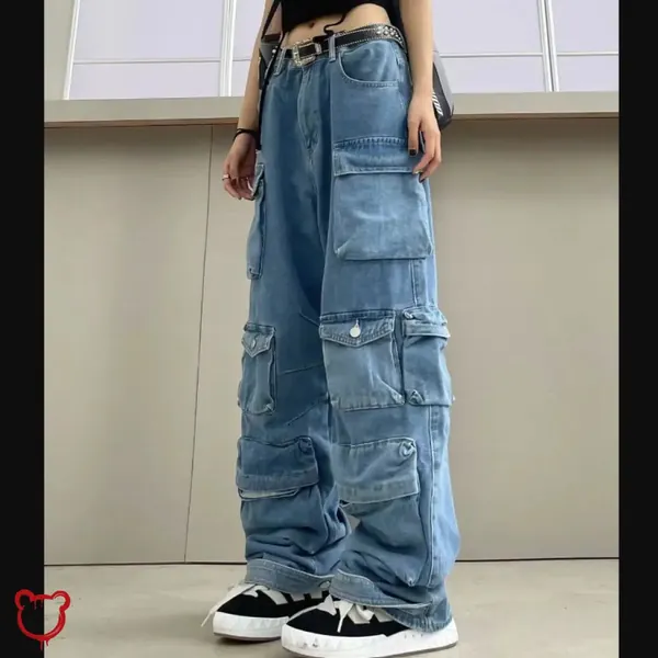 Blue Grunge Baggy Pants