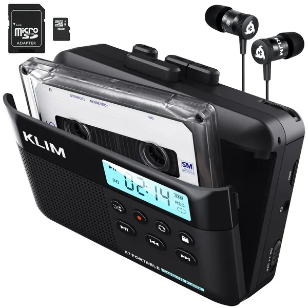 KLIM K7 Cassette Tape Player + Cassette to MP3 Converter