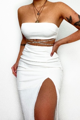 Reign Midi Dress - White | XS