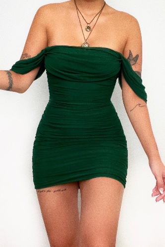 Ardell Mini Dress - Green | XS