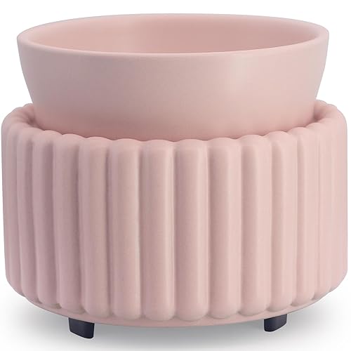 VICTORIA AROMA Ceramic Wax Melter 3-in-1 Candle Warmer for Scented Wax - Electric Fragrance Burner for Home, Office, Bedroom - Gift & Décor（Pink） - Pink