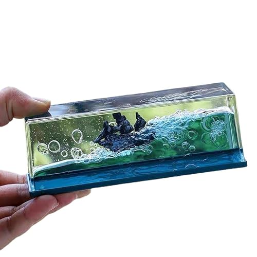 ZEshops Ghost Ship Black Pearl Ship in A Bottle Fluid Liquid Drift Bottle Living Room Decoration Acrylic Gift Floating Boat Home Decor
