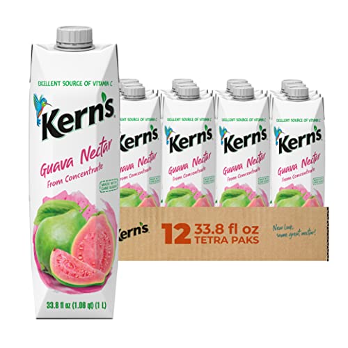 Kern's Guava Nectar 33.8 Fl Oz Tetra Pak (Pack of 12) - Guava
