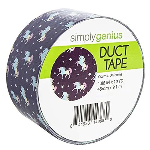 Simply Genius Pattern Duct Tape Heavy Duty - Craft Supplies for Kids & Adults - Colored Duct Tape - Single Roll 1.8 in x 10 Yards - Colorful Tape for DIY, Craft & Home Improvement (Cosmic Unicorns) - Cosmic Unicorns