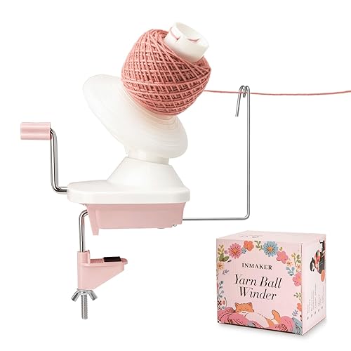 INMAKER Yarn Winder, Pink Yarn Ball Winder for Crocheting Hand Operated, The Helper for Knitting Enthusiast - Yarn Winder