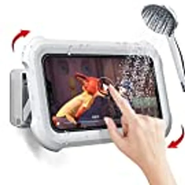 Upgraded 480° Rotating Shower Phone Holder Waterproof Case with Touch Screen ,OOLYICO Shower Accessories Guardian Buddy Phone Holder Wall Mount Shelf in Bathroom Bathtub for 4" - 7" Cell Phone