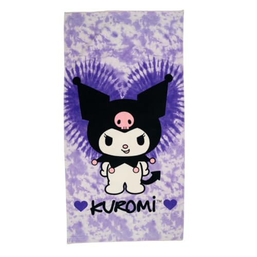 Franco Collectibles Sanrio Kuromi Super Soft Cotton Bath/Pool/Beach Towel, 60 in x 30 in, (Official Licensed Product) - Kuromi - 60"x30"